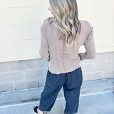 {FINAL SALE} Bonfire Ready Rib Knit Top in Mocha
