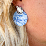 Preppy Blue + White Chinoiserie Earrings