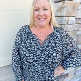 Tea Garden Leopard Long Sleeve Blouse