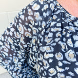Tea Garden Leopard Long Sleeve Blouse