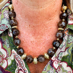 Mocha Marble Beaded Necklace