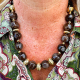 Mocha Marble Beaded Necklace
