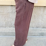 [Dear John] Cappuccino Audrey Wide Leg Crop Linen Pants