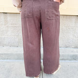 [Dear John] Cappuccino Audrey Wide Leg Crop Linen Pants