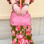 [Joy Susan] Gigi Crossbody in Pink Punch with Embroidered Strap