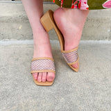 Kenzia Rhinestone Studded Slip-On Heels