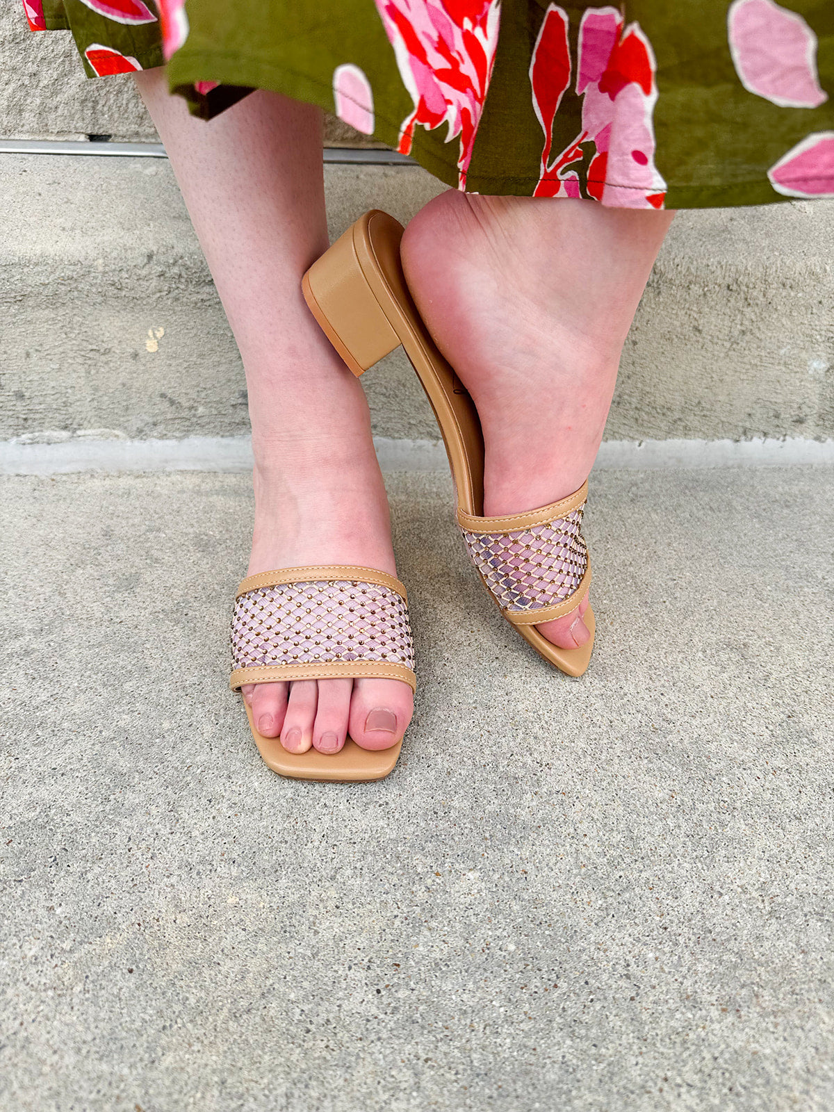 Kenzia Rhinestone Studded Slip-On Heels