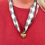 Autumn Argyle Charm Necklace