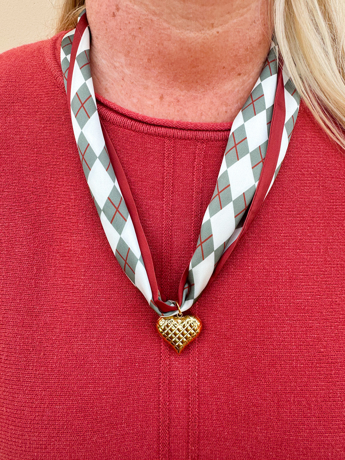 Autumn Argyle Charm Necklace