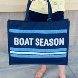 Boat Season Jute Beach Tote