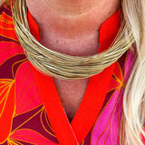 Lily Leatherette Strand Necklace in Gold