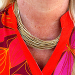 Lily Leatherette Strand Necklace in Gold