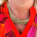 Lily Leatherette Strand Necklace in Gold
