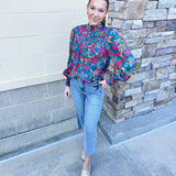 {FINAL SALE} Wildflower Crush High Neck Top