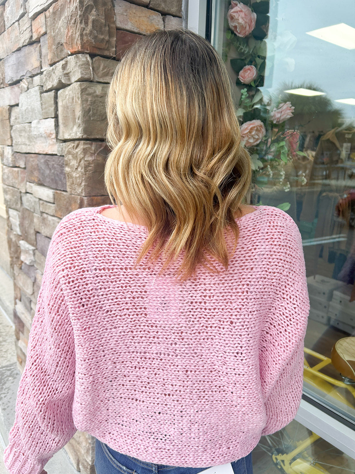 Cooler Weather Sweater Knit Top-Pink