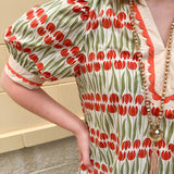 Sunset Bloom Caftan Top