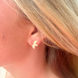 Dainty Opal Petals Stud Earrings