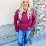 Dear John Nina Long Sleeve Top in Pomegranate