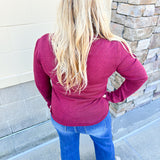 Dear John Nina Long Sleeve Top in Pomegranate