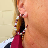 Garnet & Ivory Hoop Earrings