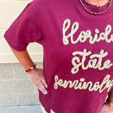 Florida State Seminoles Tinsel Short Sleeve Sweatshirt