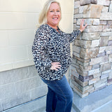 Tea Garden Leopard Long Sleeve Blouse