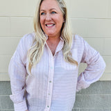 Coastal Calm Oversized Button Down Top