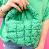 Mini Puffer Quilted Bag-Green