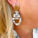 Athena Earrings - Marble