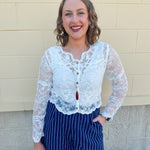 Whisper Lace Button Down Cardigan