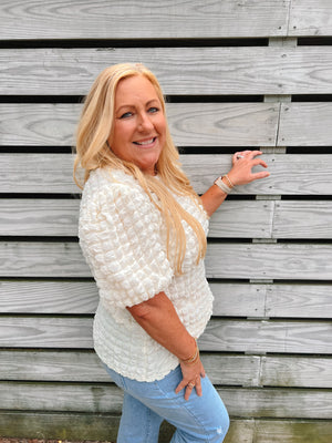 Fun Memories Bubble Textured Blouse | Front View