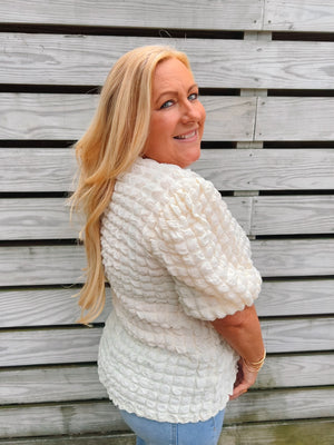 Fun Memories Bubble Textured Blouse | Back View