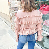 Boho Chic Tiered Mock Neck Top