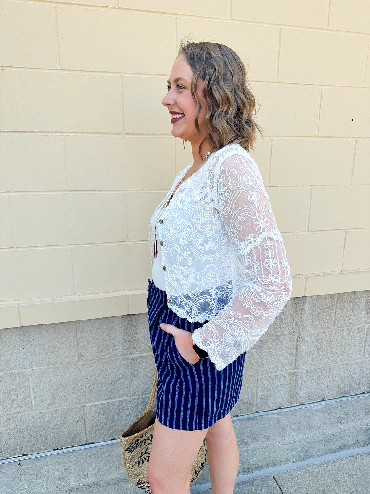 Whisper Lace Button Down Cardigan