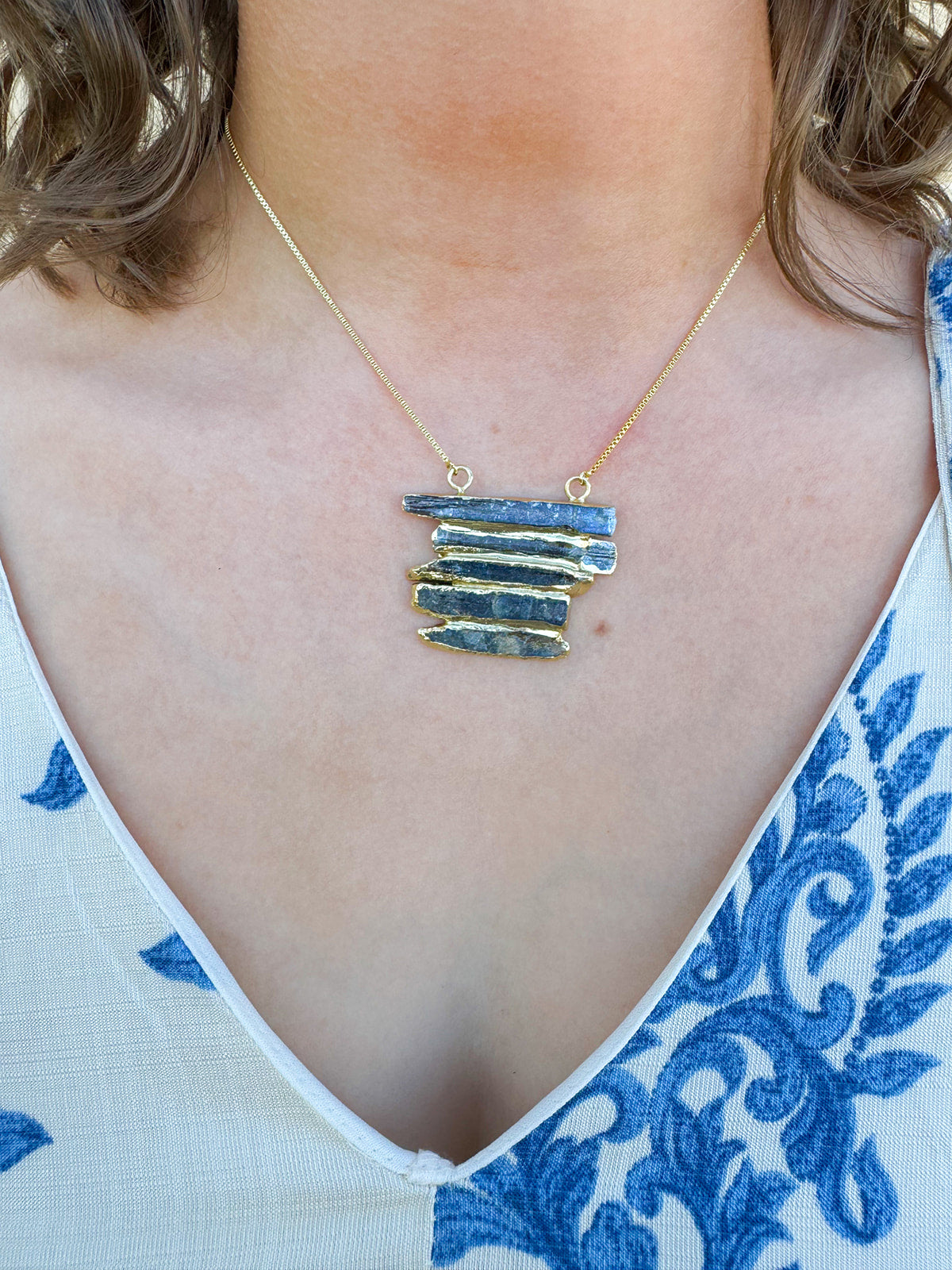[Easton Elle] Blue Kyanite Slip Necklace