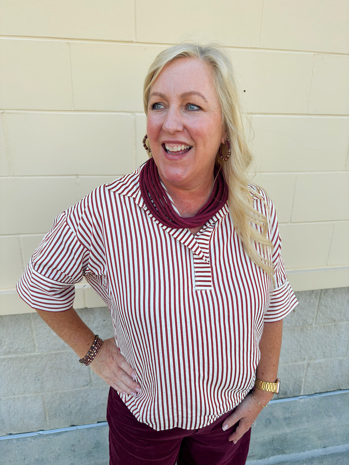 The Tallahassee Stripes Seersucker Top