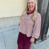 Garnet Stride Pintuck Blouse