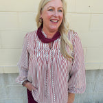 Garnet Stride Pintuck Blouse