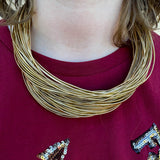 Lily Leatherette Strand Necklace in Gold