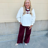 Varsity Charm Crew in White