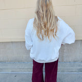 Varsity Charm Crew in White