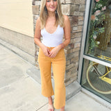 Bonfire Babe Wide Leg Jeans-Gold | Styled View