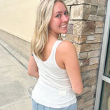 Breezy Times Ribbed V-Neck Top | Back View