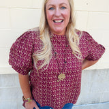 Spirit State Puff Sleeve Blouse