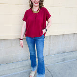 Garnet Breeze Collared Top