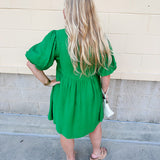 Meadow Charm Embroidered Babydoll Dress