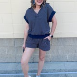 {FINAL SALE} Call it Cozy Pull-On Striped Shorts