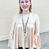 {FINAL SALE} Cue The Chic Satin Blouse