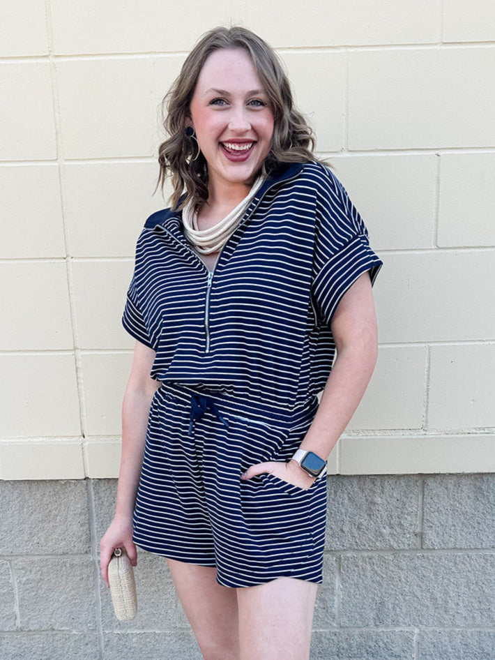 Call it Cozy Polo Style Knitted Romper