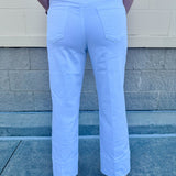 [Dear John] Holly White High Rise Wide Hem Straight Leg Jeans